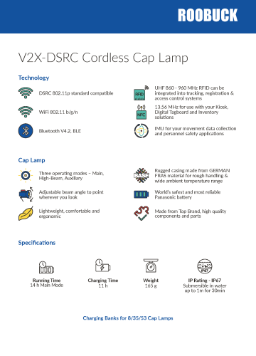 6. V2X-DSRC Cordless Cap Lamp - Collision Avoidance and Proximity Detection Systems_3