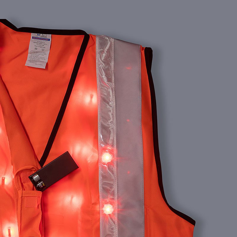 safety-vest-RLVA-details1 Roobuck safety vest RLVA orange details lighting