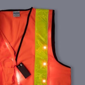 Roobuck safety vest RLVA yellow stripes details